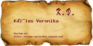Köles Veronika névjegykártya